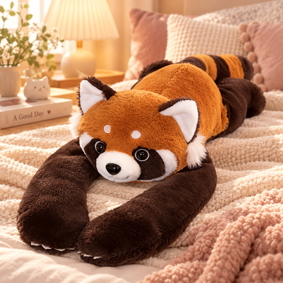 Peluche lestée Panda roux — modèle 800 g et 60 cm